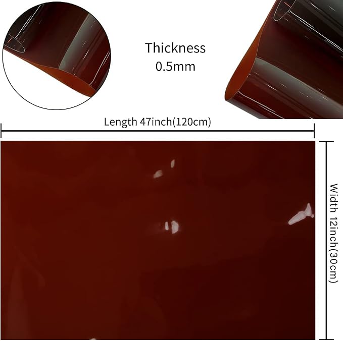HYANG Darkbrown Transparent PVC Super Clear Holographic Vinyl Faux Leather - Image 4