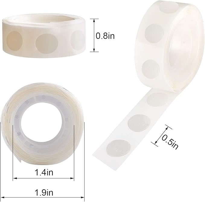 gegemaoyi 1600pcs Glue Point Clear Balloon Glue Removable Adhesive Dots Double - Image 2