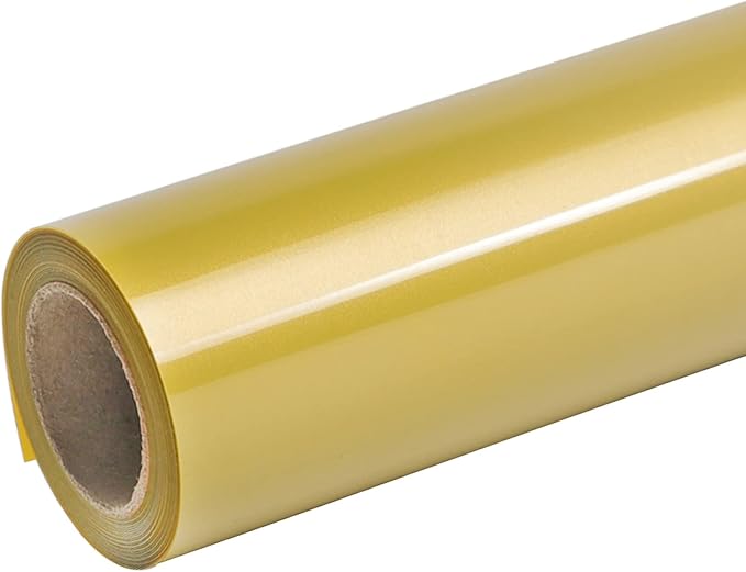 TUMIYA Gold Heat Transfer Vinyl HTV Rolls, Glossy Adhesive HTV Vinyl by TUMIYA