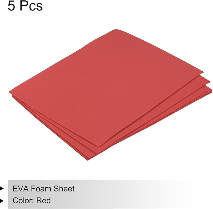 MECCANIXITY EVA Foam Sheets Red 7.6 Inch x 5.9 Inch 2mm Thickness - Image 3