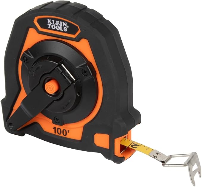 Klein Tools 94100CR Closed Reel Long Tape Measure, 100-Foot Nylon Coated Blade by Unknown