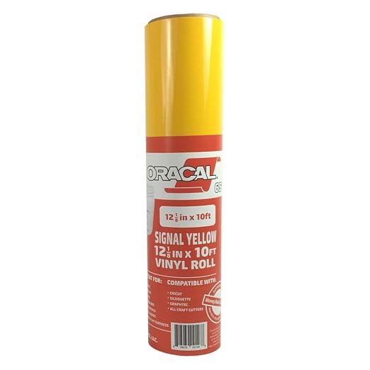 12.125" x 10ft Roll of Oracal 651 Signal Yellow Craft Vinyl by Orafol
