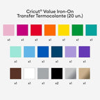 Cricut® Value Iron-On, Rainbow Sampler - 12 in x 12 in- HTV Heat Transfer Vinyl - Image 3