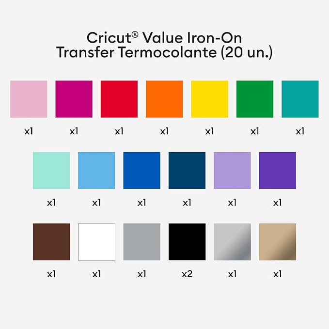 Cricut® Value Iron-On, Rainbow Sampler - 12 in x 12 in- HTV Heat Transfer Vinyl - Image 3