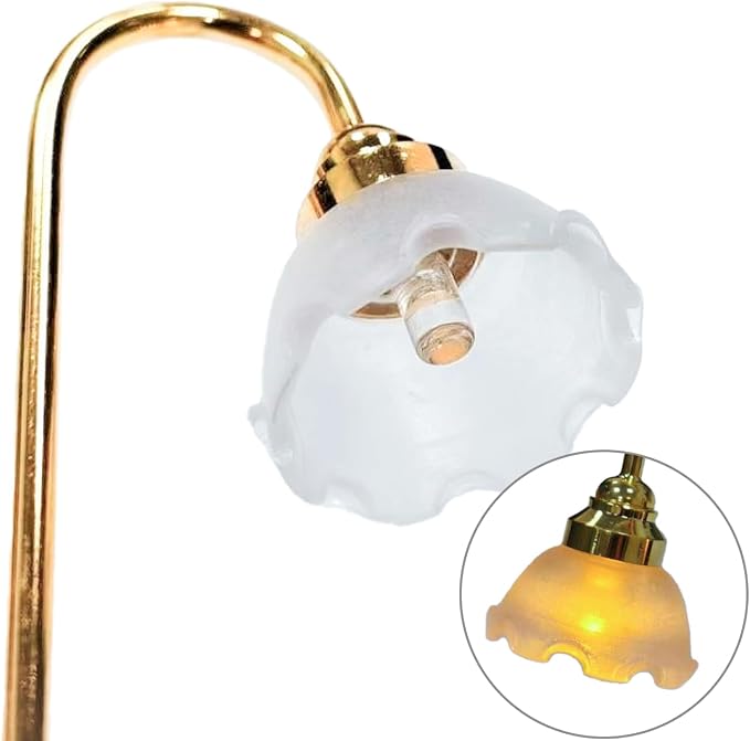 2 pcs Dollhouse Miniature Floor Lamps, 1:12 Scale LED Battery Operated - Image 4