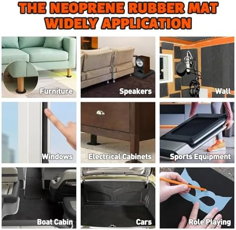 3/4''T x 12''W x 59''L Neoprene Sponge Foam Rubber Sheet Roll - Image 6