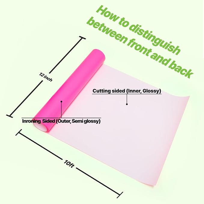 PU Heat Transfer Vinyl 12"×10ft Roll Neon Pink – HTV - Image 3