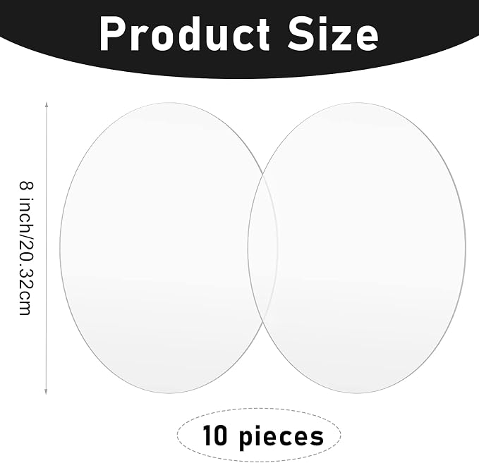 Yalikop 10 Pcs 8 Inch Acrylic Circle Blanks Clear Disc Round Transparent - Image 2
