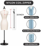 18 inch #3 Non-Separating Nylon Coil Zipper - Image 2