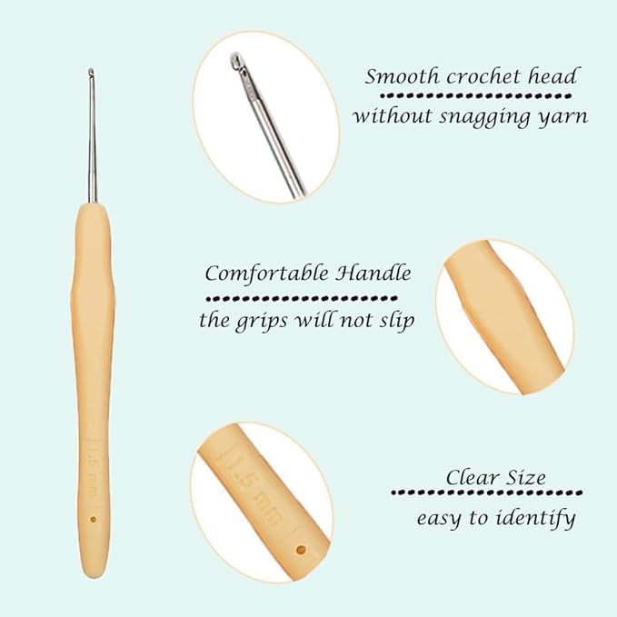 Yarniss 10 Size Small Crochet Hooks, Ergonomic Crochet Hooks - Image 2