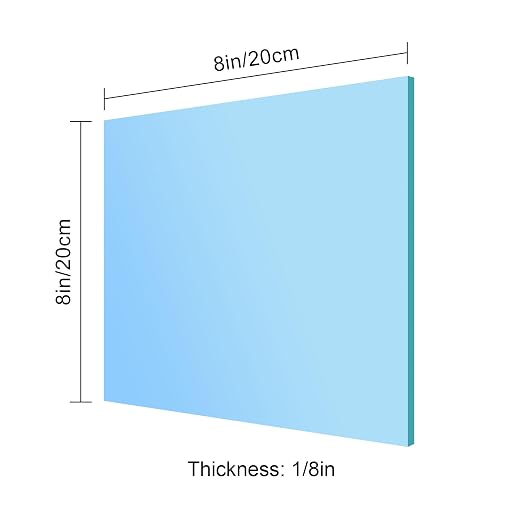8x8 Inches Blue Mirror Acrylic Sheet – 2 Pcs Reflective Acrylic Panel - Image 6