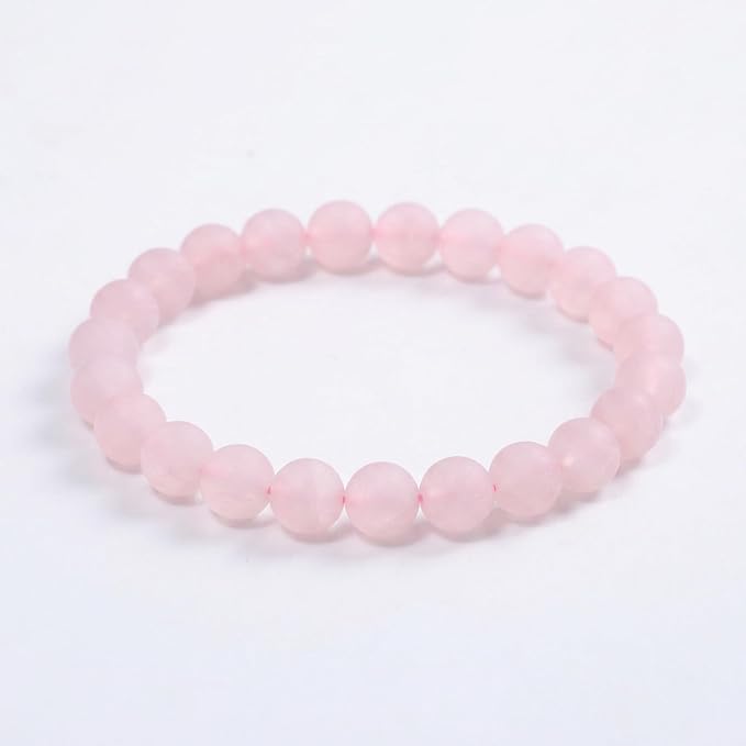 60pcs Natural Matte Pink Quartz Gemstone Beads，6mm Frosted Round Loose Stone - Image 4
