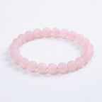 48pcs Natural Matte Pink Quartz Gemstone Beads，8mm Frosted Round Loose Stone - Image 4