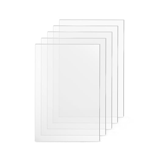 OMTech 10 Pack Clear Acrylic Sheets, 12x8 Inch Plexiglass Sheets by OMTech