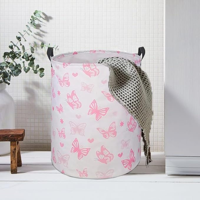 Round Laundry Hamper Storage Basket Laundry Organizer Hamper Storage Bins Clothes and Toys Box Nursery Hamper Gift Basket For Kids with Handles