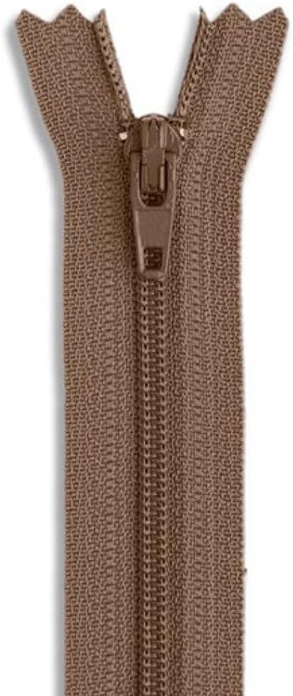 Nylon Coil Zipper 28 Inch Non-Separating Closed End – Light Brown – Replacement by Metalandbrassco