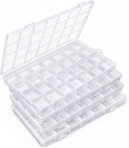 IOOLEEM 28 Grids Plastic Bead Organizer Box, Organizer Container Storage Box by IOOLEEM