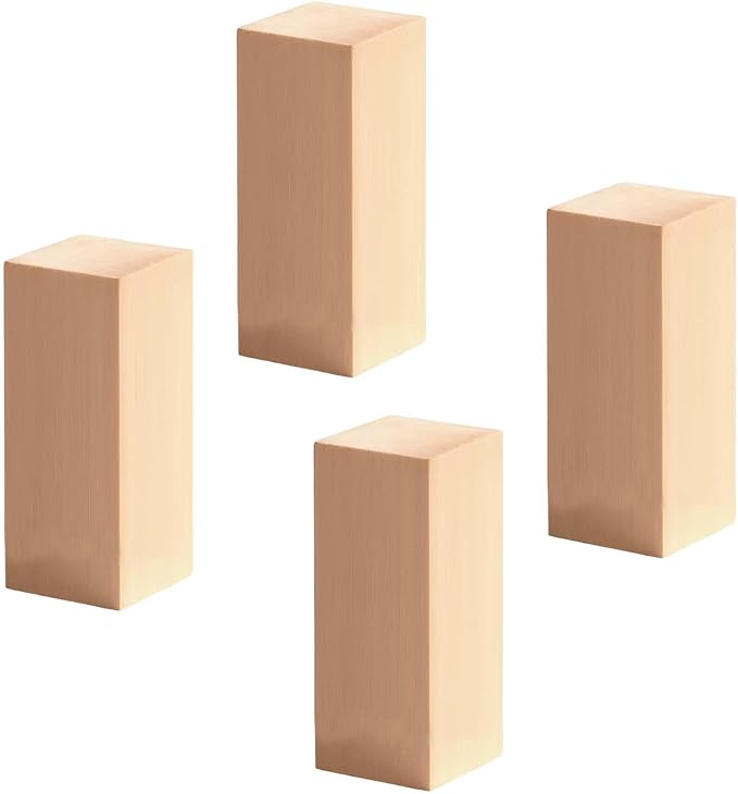 4 Pack Basswood Carving Blocks, DIY Crafts by Unknown