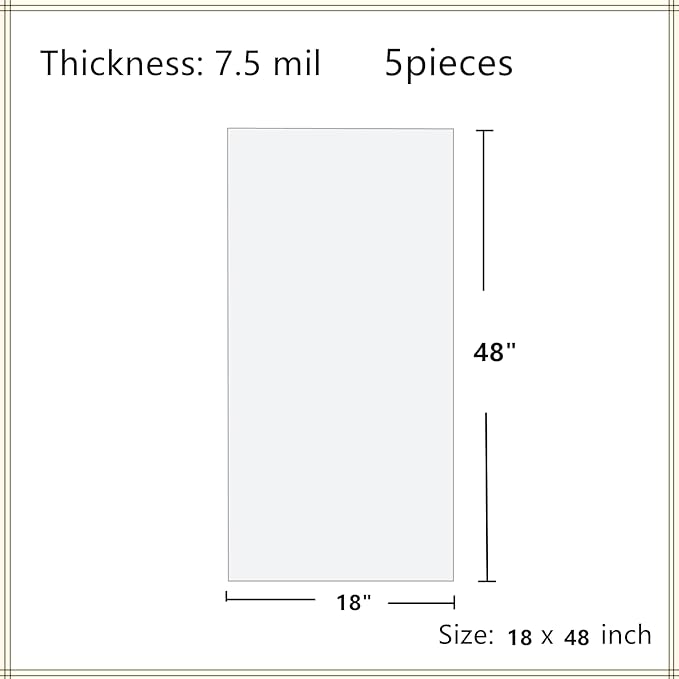 Clear Craft Plastic Sheets, Blank Stencil 18" x 48" 5 Strong and Flexible - Image 2