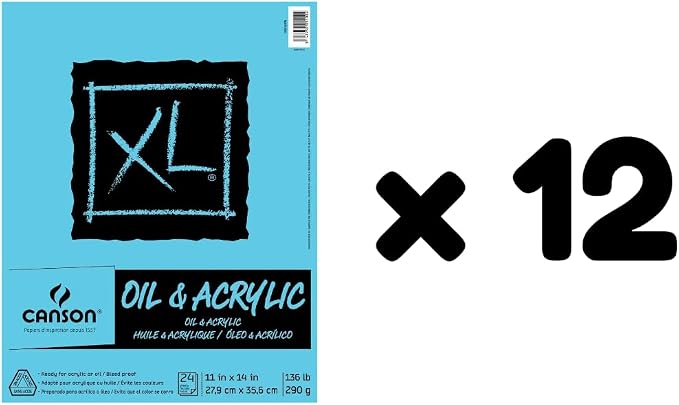 Canson XL Series Oil & Acrylic Paper Pad, 24 Sheets/Pad, 12 Pads | Canvas-Like - Image 3