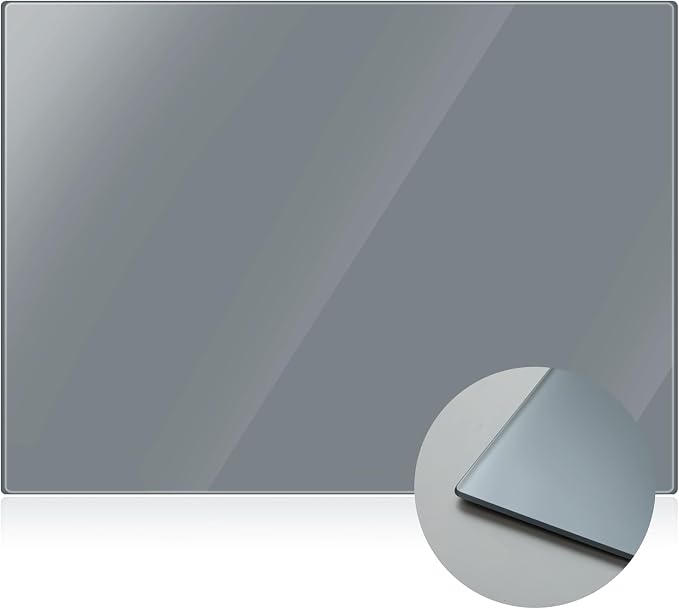 Nuanchu 1 Pcs 12 x 16 Inches Neutral Grey Tempered Glass Palette by Nuanchu
