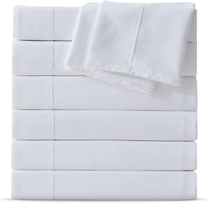 Maple&Stone Queen Flat Sheet 6 Pack, Premium Soft & Breathable, Brushed by MapleStone