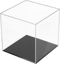 Acrylic Box with Black Base, Simple Self-Assembly Clear Trophy Display Case by KCGANI