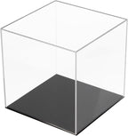 Acrylic Box with Black Base, Simple Self-Assembly Clear Trophy Display Case by KCGANI