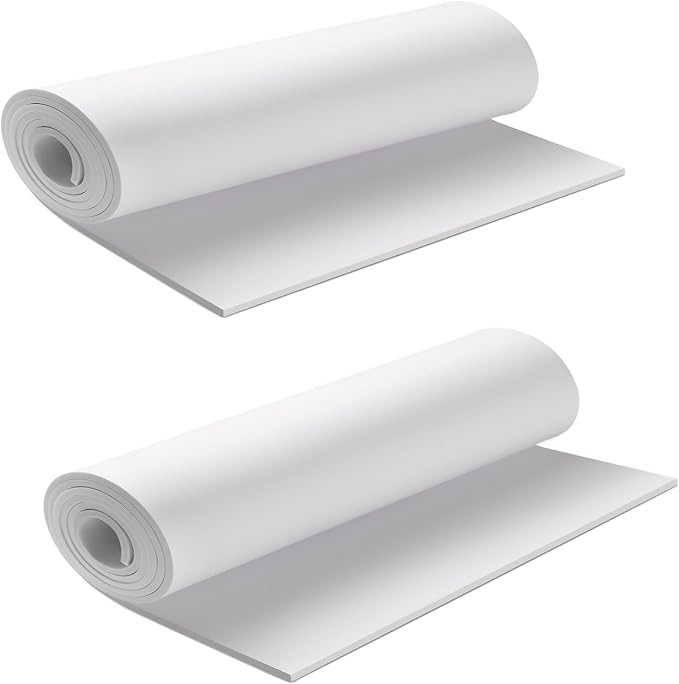 2-Pack White Eva Foam Sheets roll, Premium eva Craft Foam 2mm Thick, 13.5" x 49" by MEARCOOH