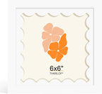 6x6 Picture Frame with Wavy Mat, Wooden Real Glass 6 x 6 Photo Frame by THKRLOF