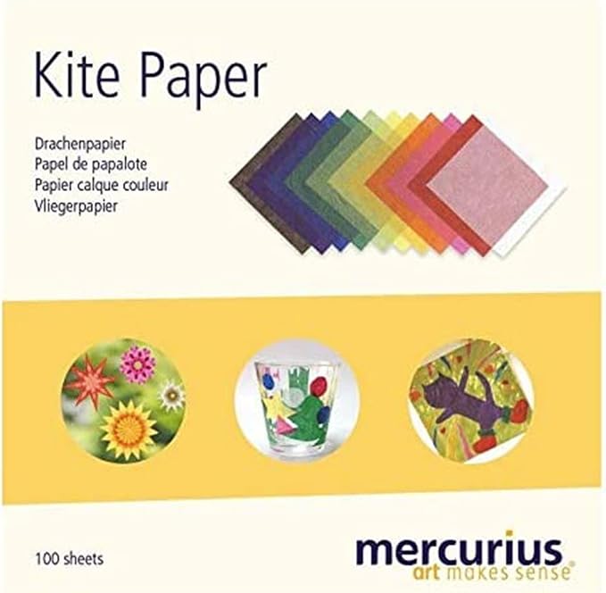 Mercurius Kite Paper 6"x6" – 100 Colored Transparent Sheets by MercuriusArtMakesSense