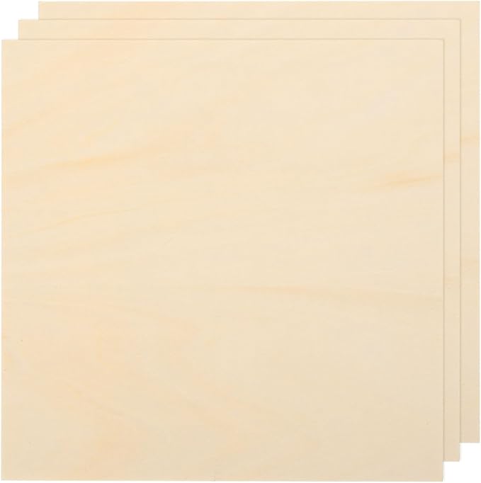 MECCANIXITY 3pcs Basswood Sheets 6 x 6 x 5/64 Inch Unfinished Wood Boards by MECCANIXITY