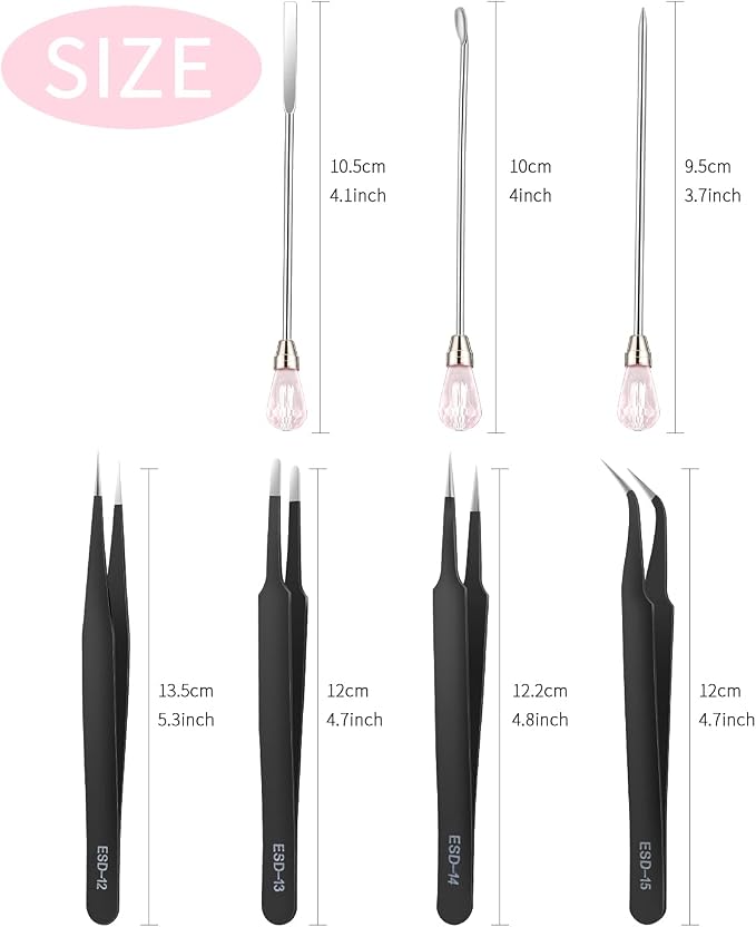 11 Pcs Resin Spoon Tools Kit-Metal Stir Sticks Resin Spoons Poke Needle - Image 2
