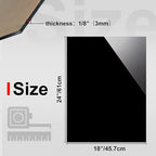 KINLINK 18x24 Plexiglass Sheets 1/8 inch Thick - 3mm Black Cast Acrylic Sheet - Image 2