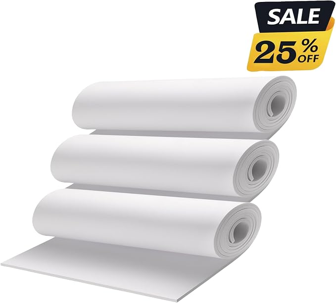 3-Pack 3mm Thick White Eva Foam Cosplay Sheets roll, 13.9" x 59" Premium eva - Image 2