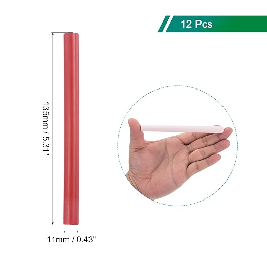 MECCANIXITY 12 Pcs Red Cylinder Sealing Wax Stick Glue Gun Wax Seal Rod Craft - Image 2