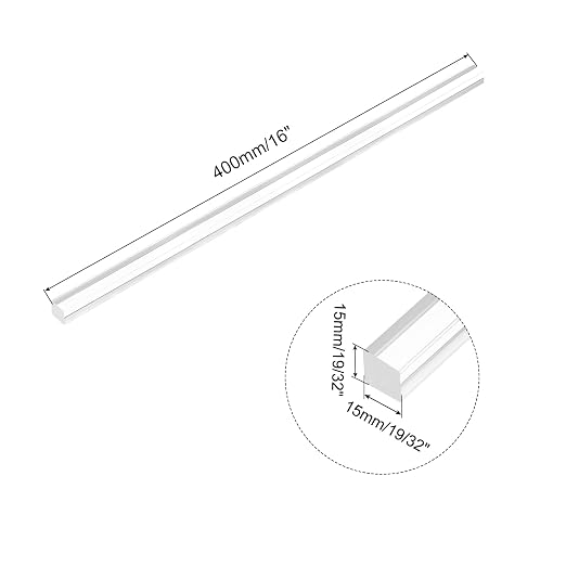 MECCANIXITY Acrylic Square Rods 19/32" x 16" Clear Acrylic Dowel Rods Sticks - Image 2