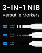 BIGTHUMB Thick White Jumbo Poster Markers: 3 Pcs 15mm Wide Tip Large Acrylic - Image 3