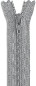 30" Medium Grey #3 Nylon Coil Non-Separating Zipper by Metalandbrassco