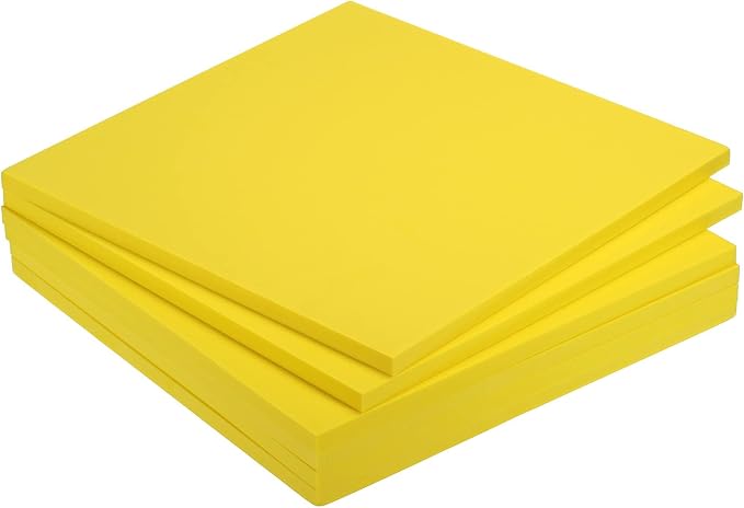 MECCANIXITY EVA Foam Sheets Yellow 9.8 Inch x 9.8 Inch 10mm Thick Crafts Foam by MECCANIXITY