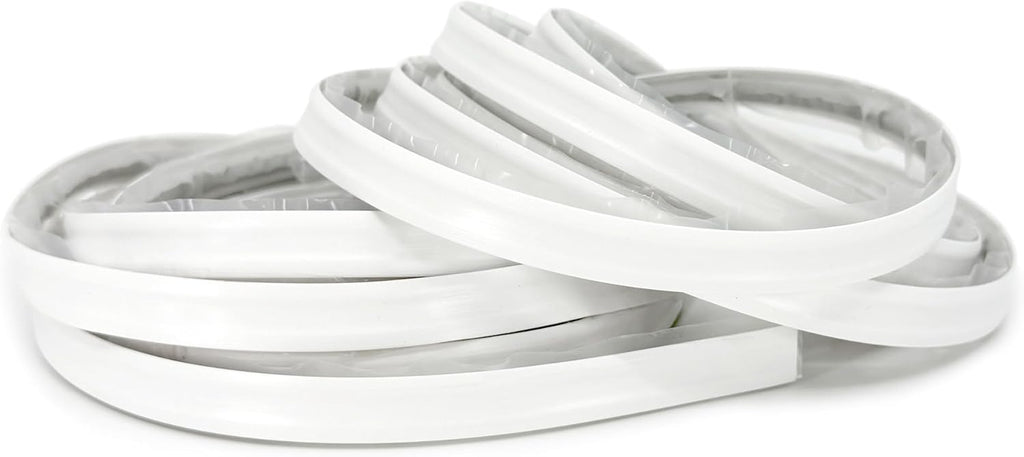 InstaTrim New & Improved Self-Adhesive Caulk Trim, 1/2" x 10', 2-Pack, Flexible, Waterproof, Stain Resistant for Bathroom, Floors, Walls, DIY Project, White