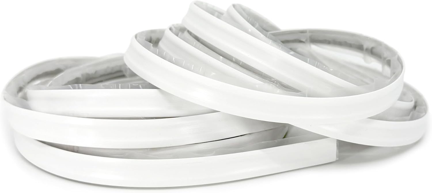 InstaTrim New & Improved Self-Adhesive Caulk Trim, 1/2" x 10', 2-Pack, Flexible, Waterproof, Stain Resistant for Bathroom, Floors, Walls, DIY Project, White