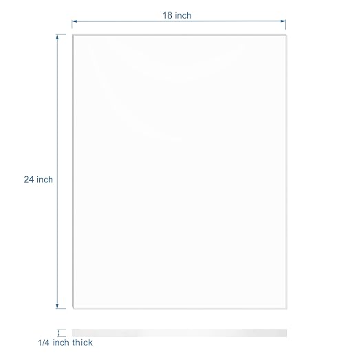 KAITELA Clear Acrylic Sheet 18" x 24" x 1/4" Thick Cast Plexiglass Panel - Image 3