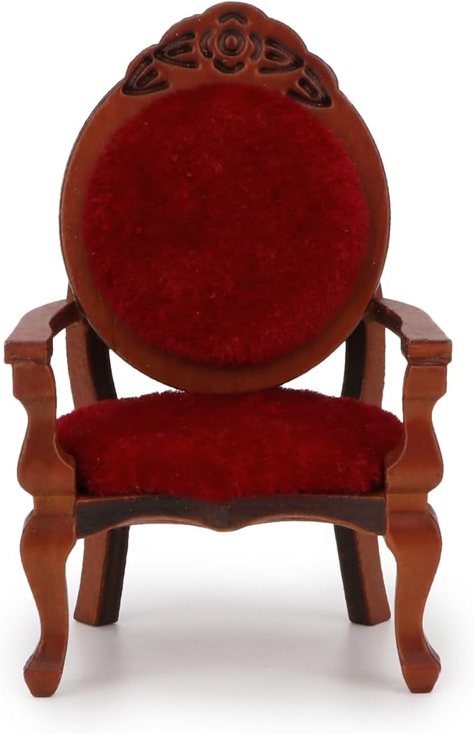 Dollhouse Chair 2PCS Miniature Furniture Retro Vintage Chair Wooden Accessories - Image 7