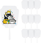 10Pcs PVC Hand Fan Paddle Fans Handheld Clear Plastic Blank Pocket Flowerpot - Image 6