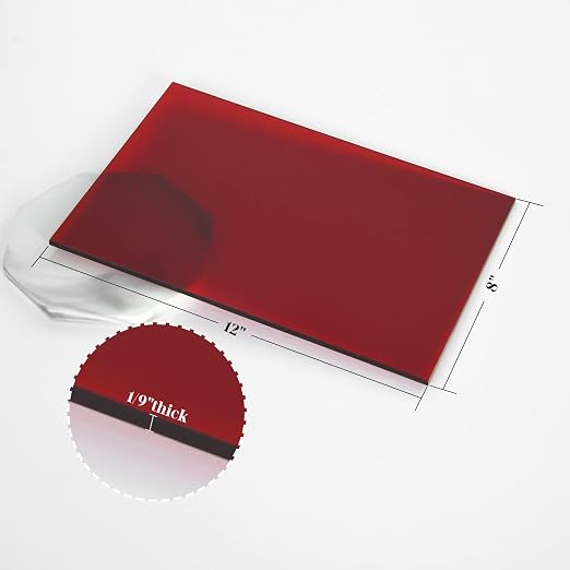5 Pack Acrylic Sheet Red Transparent Colored Translucent Sheets Easy to Cut - Image 5