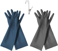 HOMSSEM Dishwashing Gloves - 2 Pairs Premium Rubber Gloves for Cleaning - Urban Gray, Green, Blue