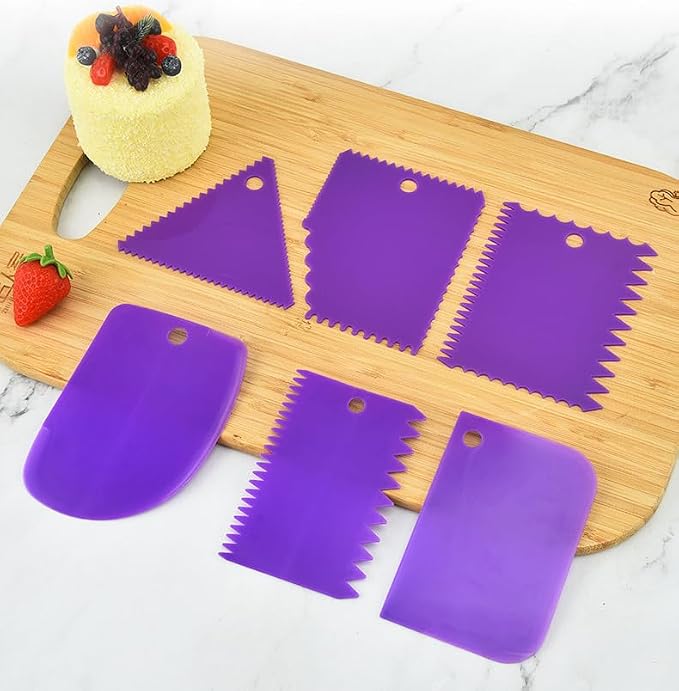 LRONG 6PCS Pottery Tools Plastic Clay Scraper Set Scraping Handle Carved Soft - Image 3