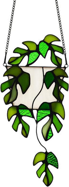 BOXCASA Monstera Leaf Stained Glass Suncatcher Window Hanging Plant Gift | - Image 6