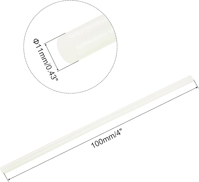 uxcell Mini Hot Glue Sticks for Glue Gun 11mm x 100mm Glitter White 12pcs - Image 2